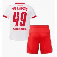Stroje piłkarskie RB Leipzig Yan Diomande #49 Koszulka Podstawowej dla dzieci 2025-26 Krótki Rękaw (+ szorty)